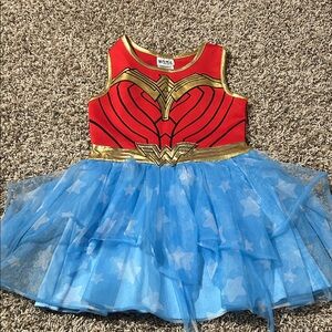 Kids Wonder Woman Costume - Red, Gold, and Blue